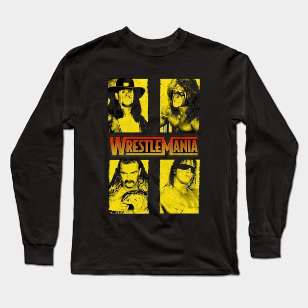 Undertaker Ultimate Warrior Jake Snake & Bret Hart Big & Tall Long Sleeve T-Shirt by Holman